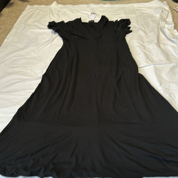 J.Jill Short Sleeve Flutter Maxi Dress Keyhole Women’s Medium Black NWT - Picture 2 of 6